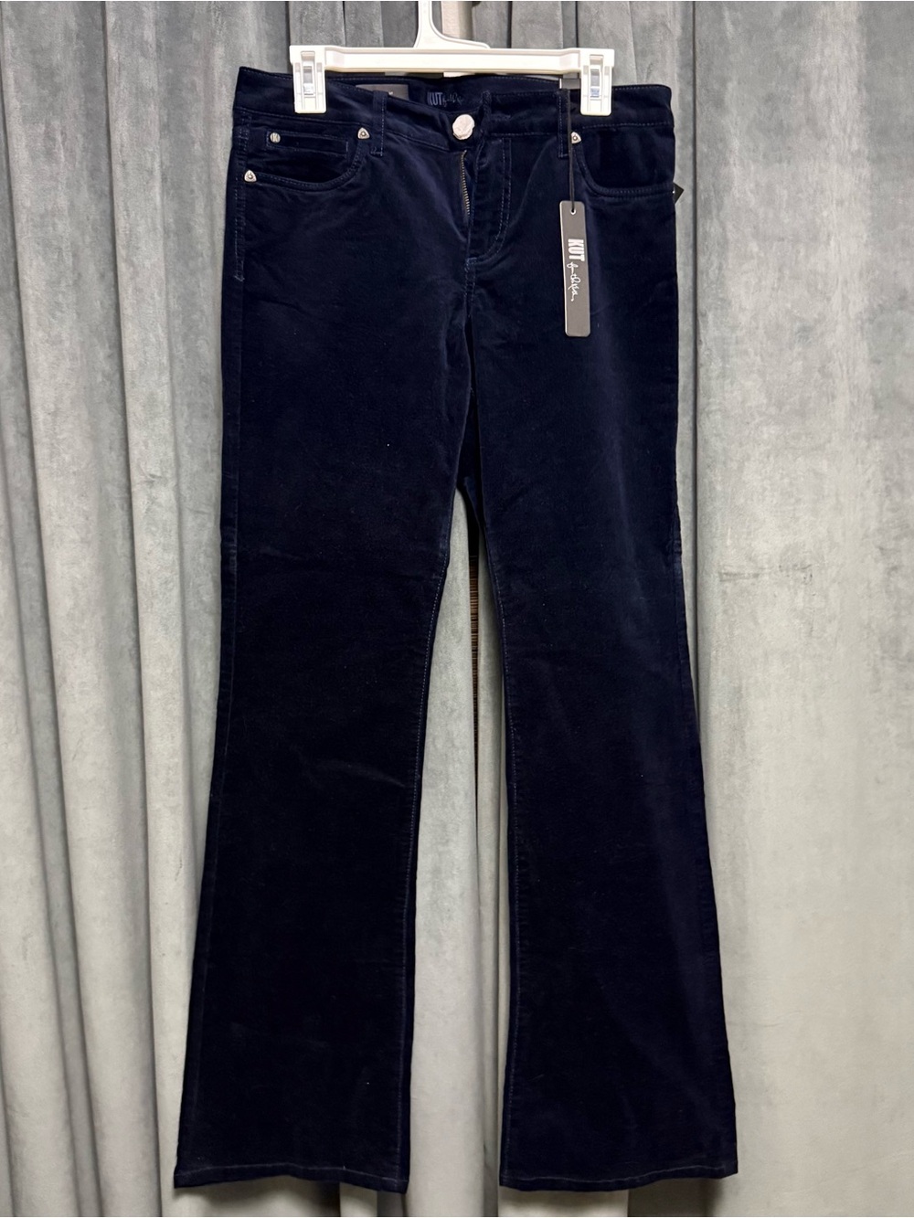 Kut From the Kloth Karen Corduroy Baby Bootcut Pants Women Size 10 Navy Blue